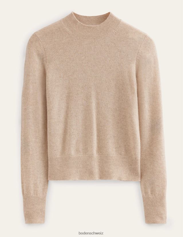 Boden Frauen Rollkragenpullover aus Kaschmir VH86PT1249 Kleidung Chinchilla-Melange