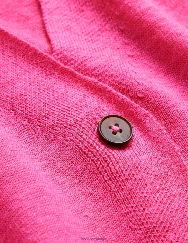 Boden Frauen Strickjacke aus Leinen mit V-Ausschnitt VH86PT2004 Kleidung Festival-Rosa