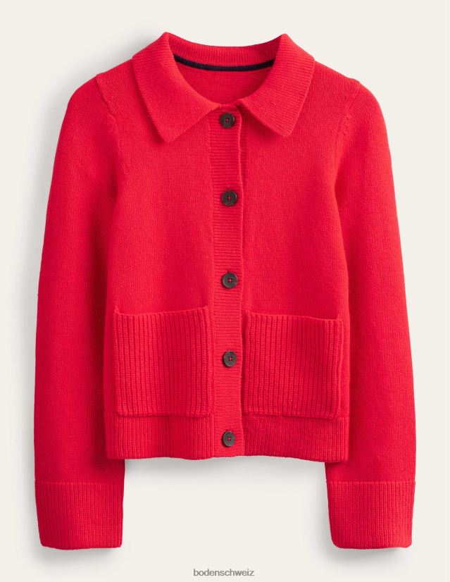 Boden Frauen Strickjacke mit Kragen VH86PT2214 Kleidung Hochrisikorot