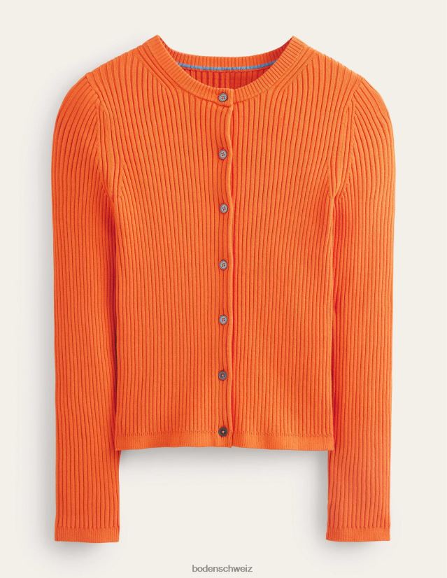 Boden Frauen Strickjacke mit gerippten Details VH86PT2121 Kleidung Kumquat