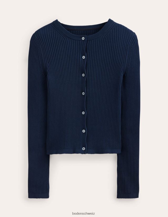 Boden Frauen Strickjacke mit gerippten Details VH86PT942 Kleidung Marine