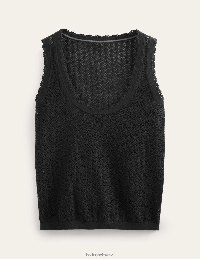 Boden Frauen Tanktop aus Pointelle-Strick VH86PT1583 Kleidung Schwarz