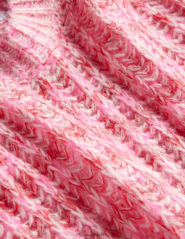Boden Frauen Weit gerippter, flauschiger Pullover VH86PT2021 Kleidung rosa Mergel