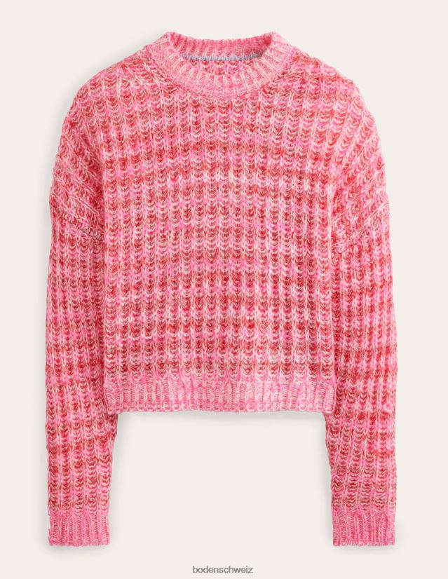 Boden Frauen Weit gerippter, flauschiger Pullover VH86PT2021 Kleidung rosa Mergel