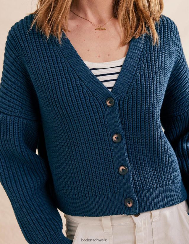 Boden Frauen Übergroßer gerippter Cardigan VH86PT1141 Kleidung Marine