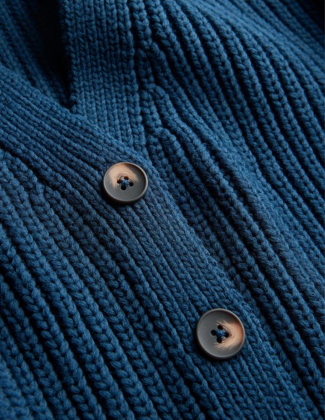 Boden Frauen Übergroßer gerippter Cardigan VH86PT1141 Kleidung Marine