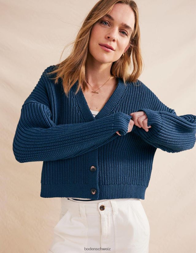 Boden Frauen Übergroßer gerippter Cardigan VH86PT1141 Kleidung Marine