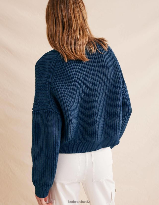Boden Frauen Übergroßer gerippter Cardigan VH86PT1141 Kleidung Marine