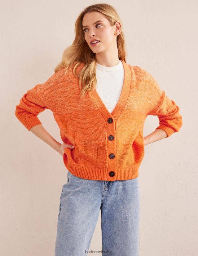 Boden Frauen flauschige Strickjacke VH86PT2132 Kleidung Orange Ombre