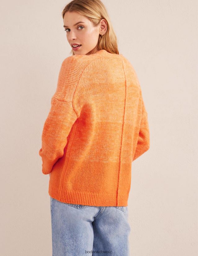 Boden Frauen flauschige Strickjacke VH86PT2132 Kleidung Orange Ombre