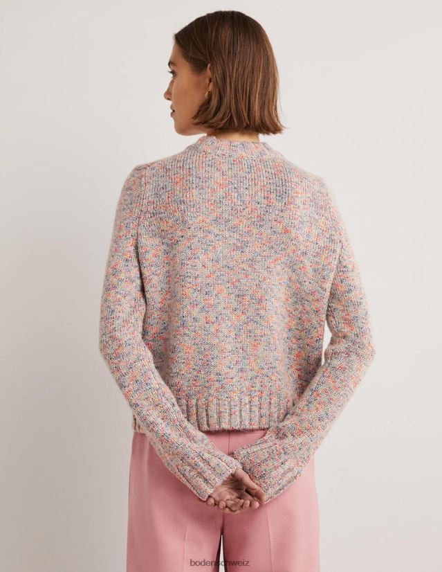 Boden Frauen gesprenkelter, flauschiger Pullover VH86PT1544 Kleidung graue Melange