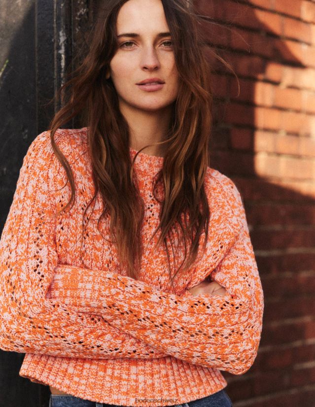 Boden Frauen melierte Kabelbrücke VH86PT1772 Kleidung orange und rosa meliert