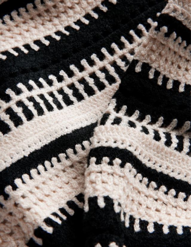 Boden Frauen Häkel-Sweatshirt VH86PT1635 Kleidung Haferflocken-Mergel und Häkelärmel