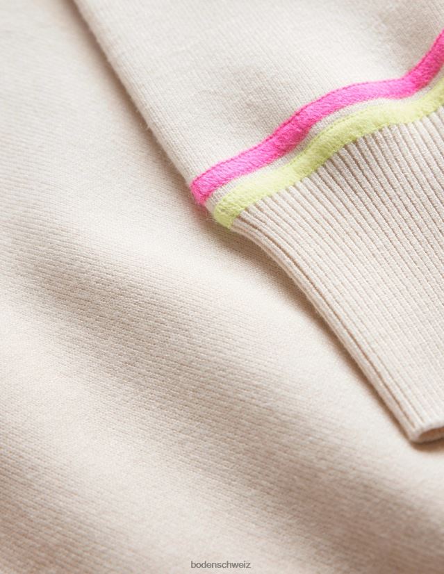 Boden Frauen gestricktes Sweatshirt VH86PT1283 Kleidung warmes Elfenbein