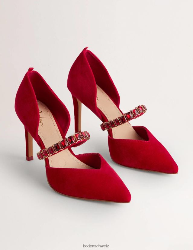 Boden Frauen Rote Pumps mit Kristallriemen und Absatz VH86PT2384 Schuhwerk Weihnachtsstern
