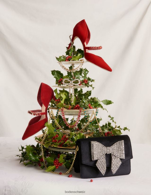 Boden Frauen Rote Pumps mit Kristallriemen und Absatz VH86PT2384 Schuhwerk Weihnachtsstern