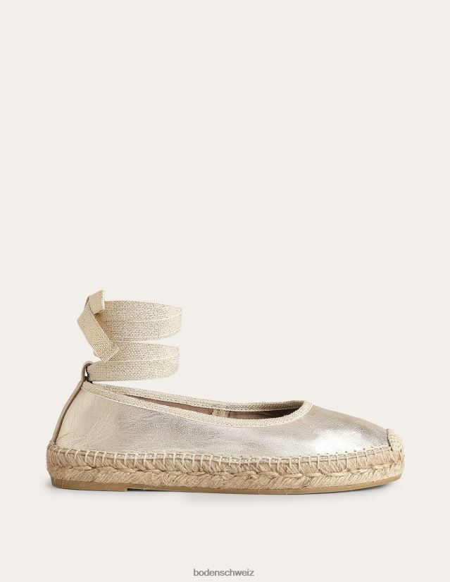 Boden Frauen Espadrilles mit Knöchelbindung VH86PT2290 Schuhwerk Goldfolie