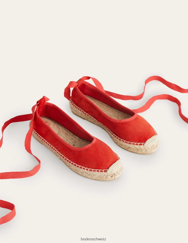 Boden Frauen Espadrilles mit Knöchelbindung VH86PT2301 Schuhwerk Zinnoberrot