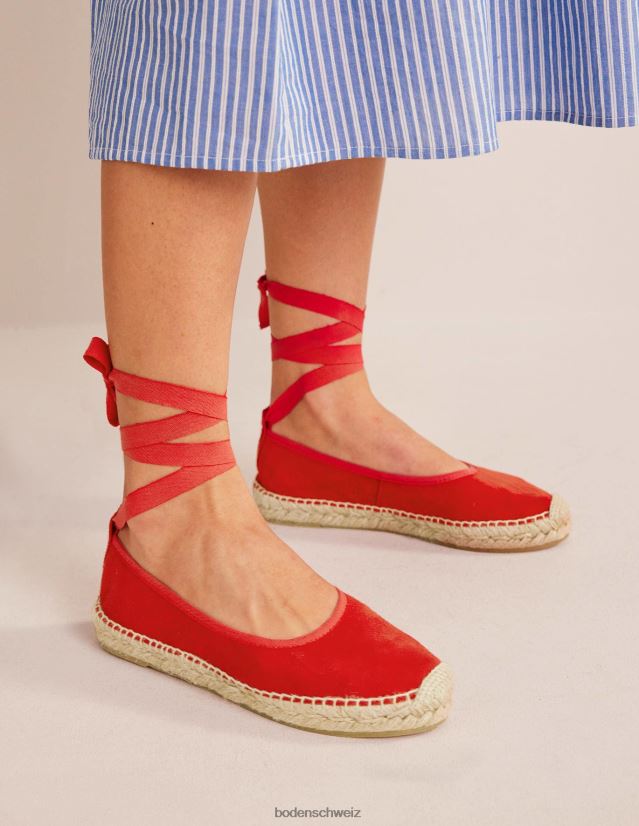 Boden Frauen Espadrilles mit Knöchelbindung VH86PT2301 Schuhwerk Zinnoberrot