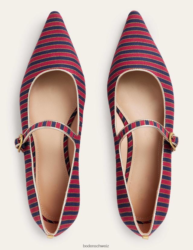 Boden Frauen Spitze Mary-Jane-Schuhe VH86PT2329 Schuhwerk rot/marineblau gestreift