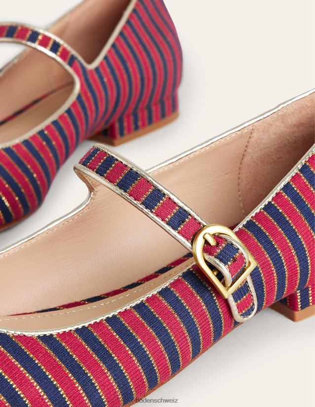 Boden Frauen Spitze Mary-Jane-Schuhe VH86PT2329 Schuhwerk rot/marineblau gestreift