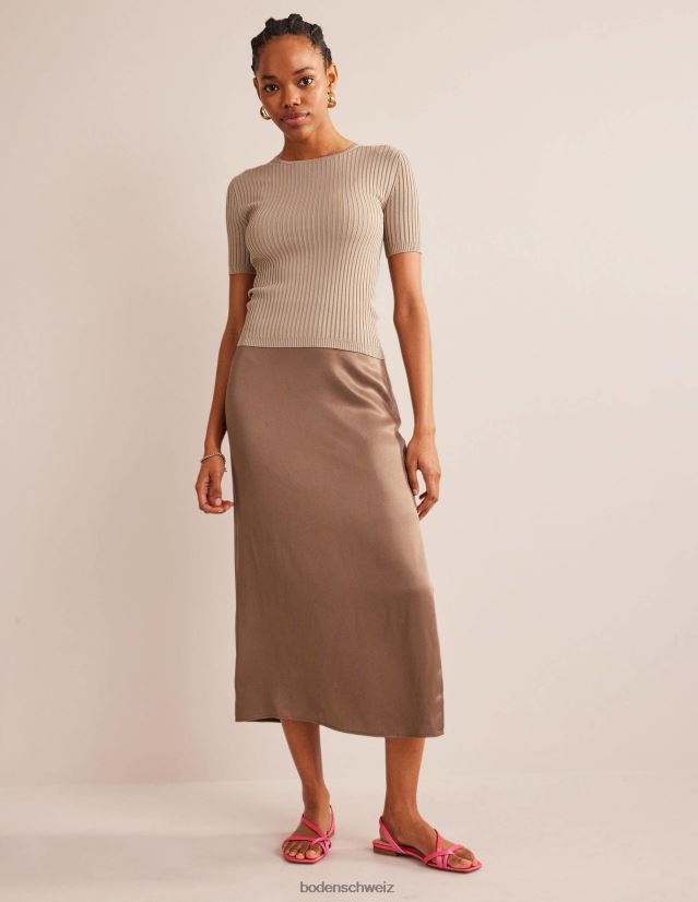 Boden Frauen Flache Sandalen aus Satin mit Zehenschlaufe VH86PT700 Schuhwerk Festival-Rosa-Satin