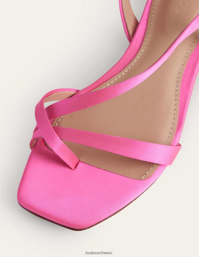 Boden Frauen Flache Sandalen aus Satin mit Zehenschlaufe VH86PT700 Schuhwerk Festival-Rosa-Satin