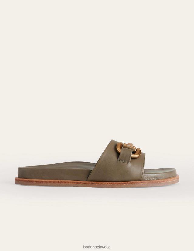 Boden Frauen Iris-Snaffle-Slider-Sandalen VH86PT2381 Schuhwerk tiefes Oliv