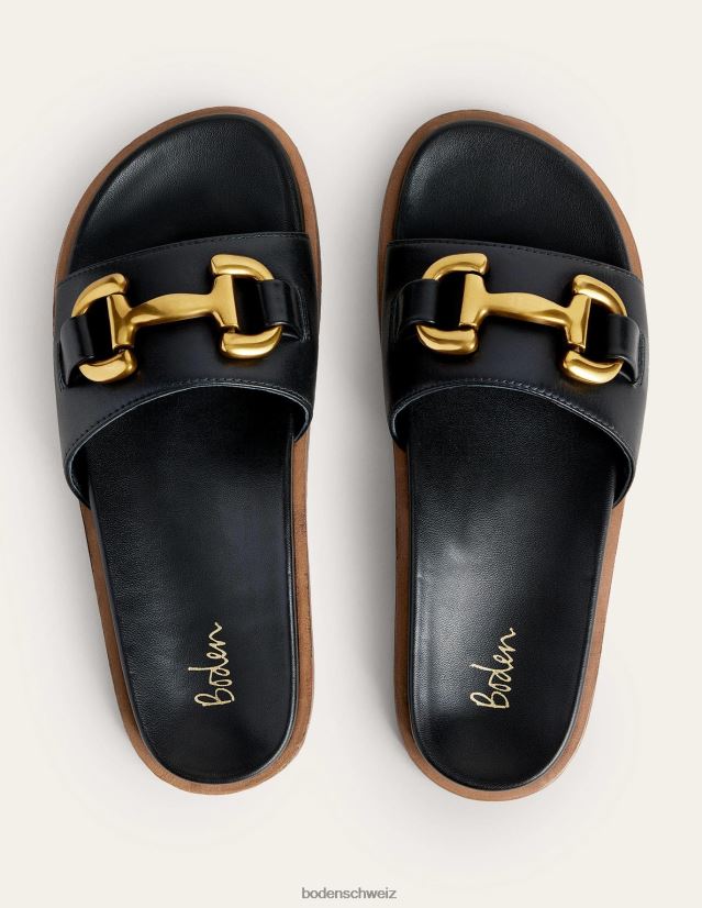 Boden Frauen Iris-Snaffle-Slider-Sandalen VH86PT690 Schuhwerk Schwarz