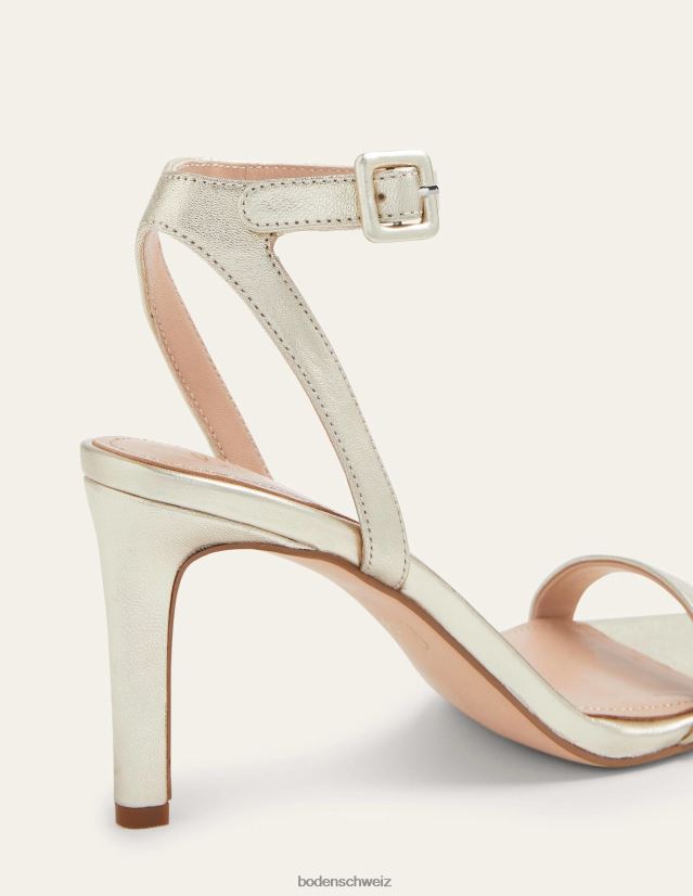 Boden Frauen Riemchensandalen mit Absatz VH86PT2345 Schuhwerk Blassgold-Metallic