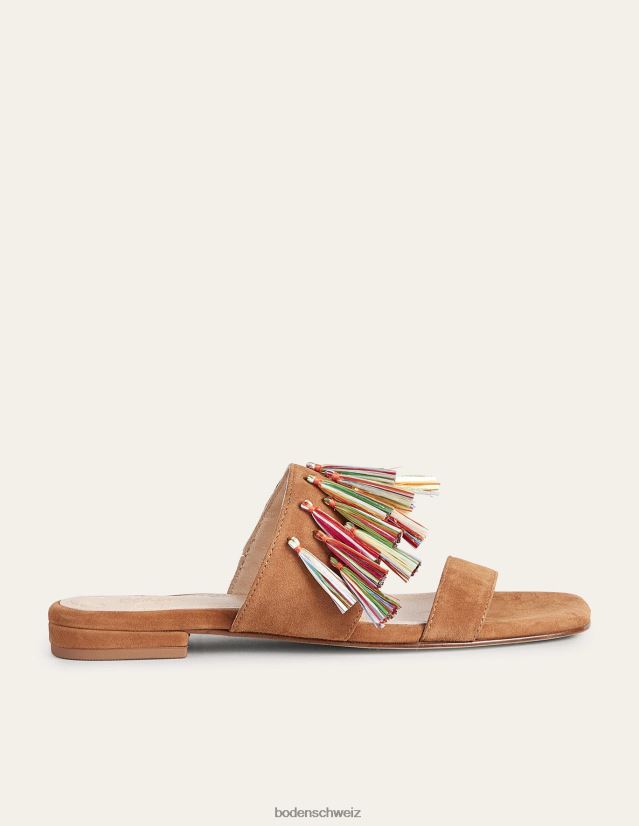 Boden Frauen Wildledersandalen mit Quasten VH86PT2339 Schuhwerk Ingwer-Schnappschuss