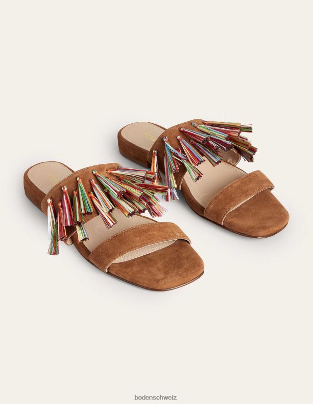 Boden Frauen Wildledersandalen mit Quasten VH86PT2339 Schuhwerk Ingwer-Schnappschuss