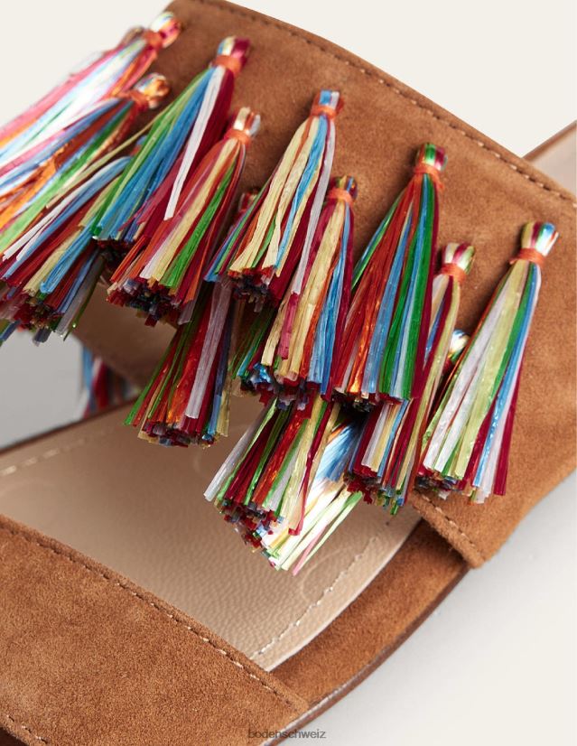 Boden Frauen Wildledersandalen mit Quasten VH86PT2339 Schuhwerk Ingwer-Schnappschuss