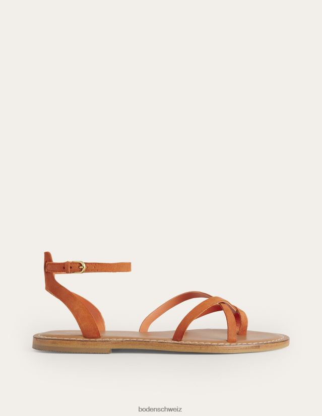 Boden Frauen einfache flache Sandale VH86PT2326 Schuhwerk zinnoberrotes Wildleder