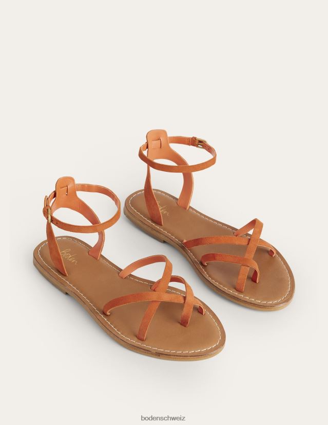 Boden Frauen einfache flache Sandale VH86PT2326 Schuhwerk zinnoberrotes Wildleder