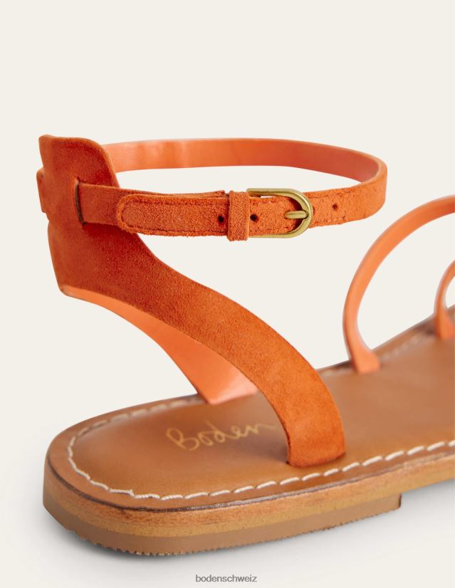 Boden Frauen einfache flache Sandale VH86PT2326 Schuhwerk zinnoberrotes Wildleder