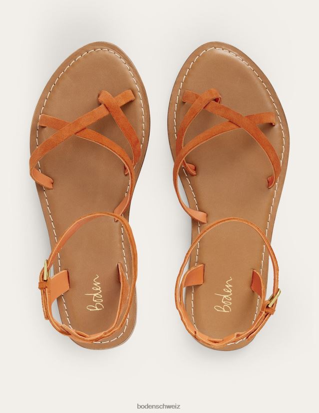 Boden Frauen einfache flache Sandale VH86PT2326 Schuhwerk zinnoberrotes Wildleder