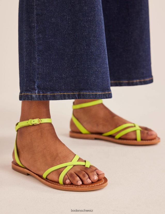 Boden Frauen einfache flache Sandale VH86PT2601 Schuhwerk Citrus-Box-Leder