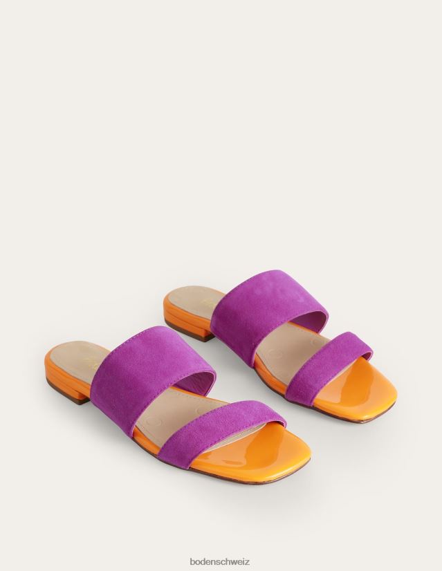 Boden Frauen zwei Riemchensandalen VH86PT2309 Schuhwerk rosaviolettes Wildleder