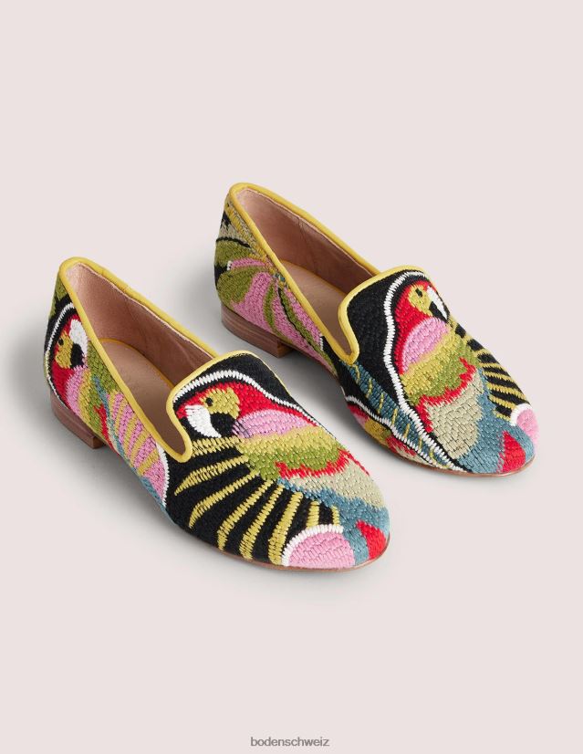 Boden Frauen Loafer mit Gobelin-Stickerei VH86PT2372 Schuhwerk Papagei