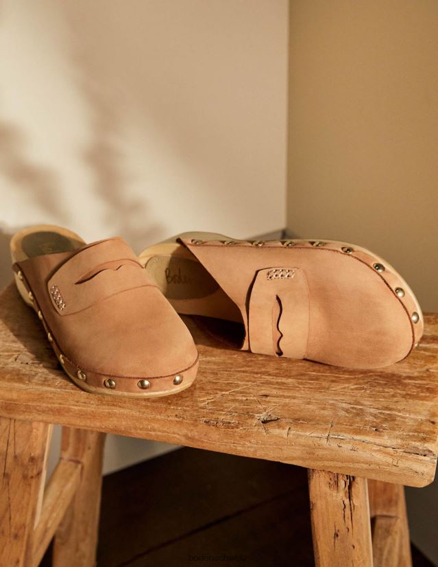 Boden Frauen Clogs aus Leder mit Absatz VH86PT2370 Schuhwerk bräunen