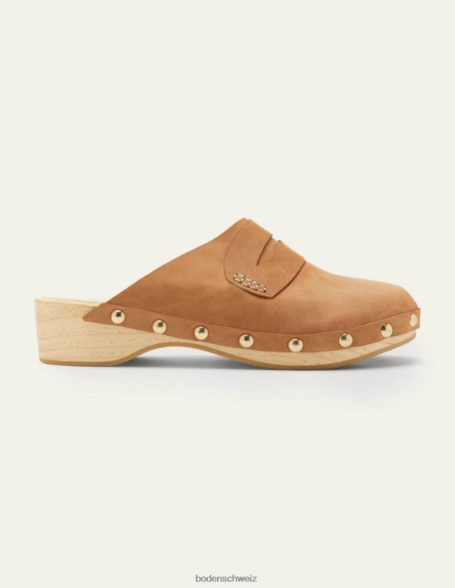 Boden Frauen Clogs aus Leder mit Absatz VH86PT2370 Schuhwerk bräunen