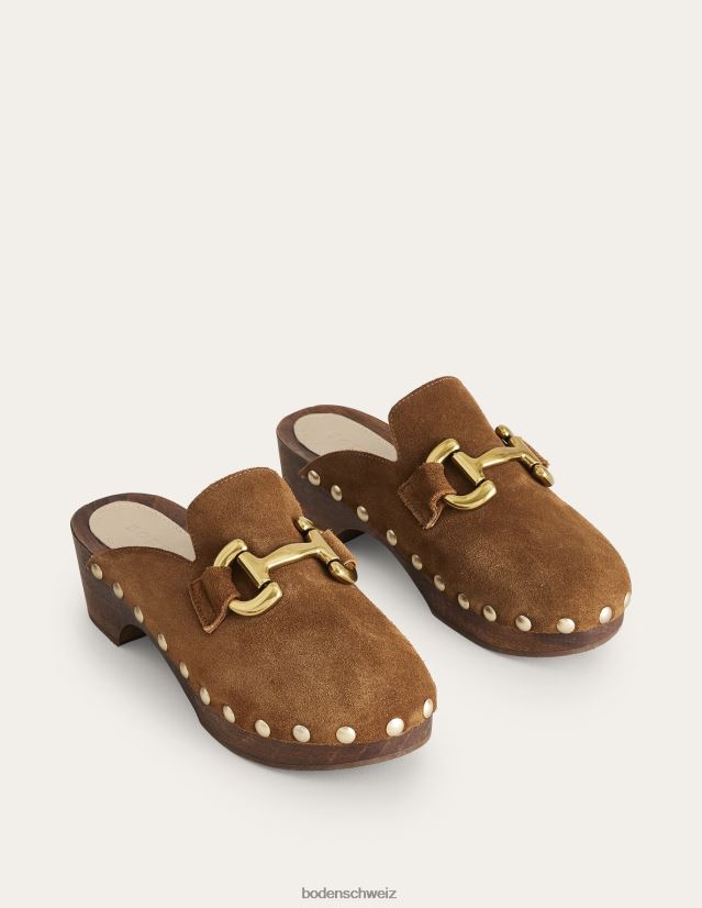 Boden Frauen Iris-Clogs mit Trensenabsatz VH86PT724 Schuhwerk goldbraunes Wildleder