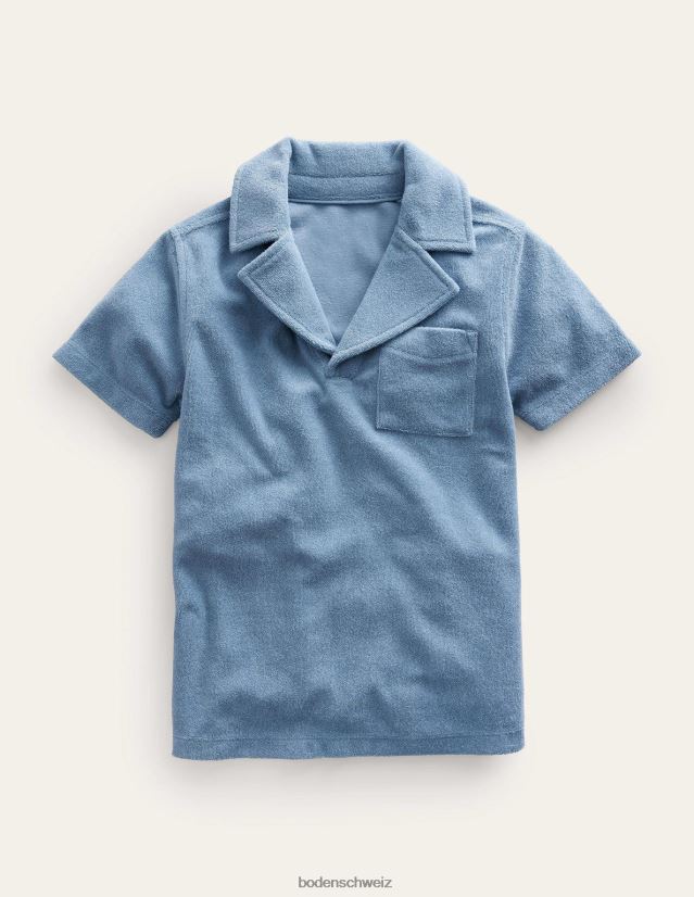 Boden Jungen Frottee-Polo VH86PT871 Kleidung kieselblau