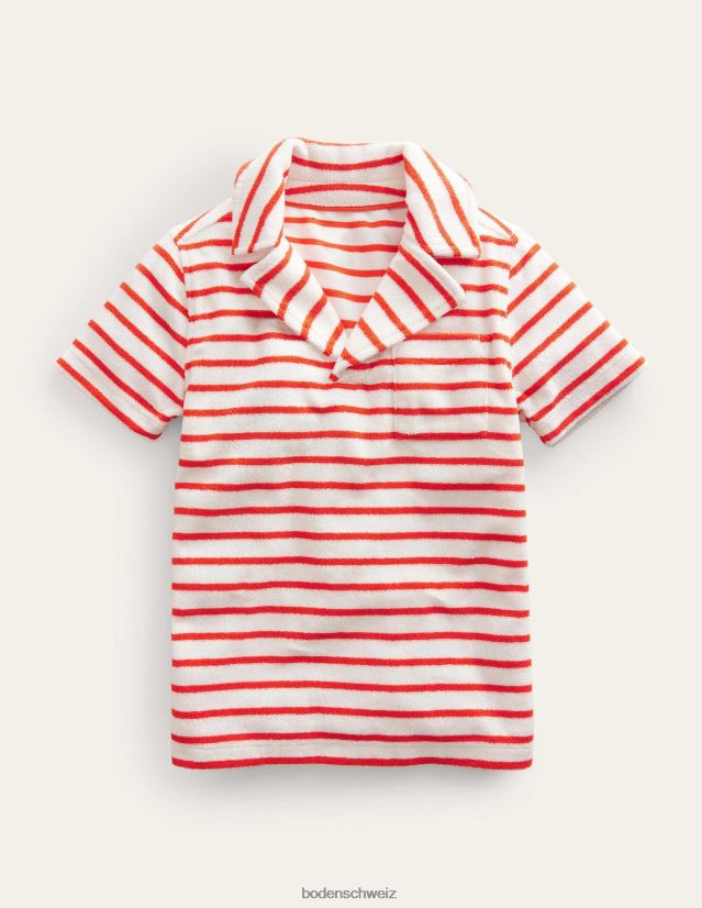 Boden Jungen Frottee-Polo VH86PT873 Kleidung rot-Weiss