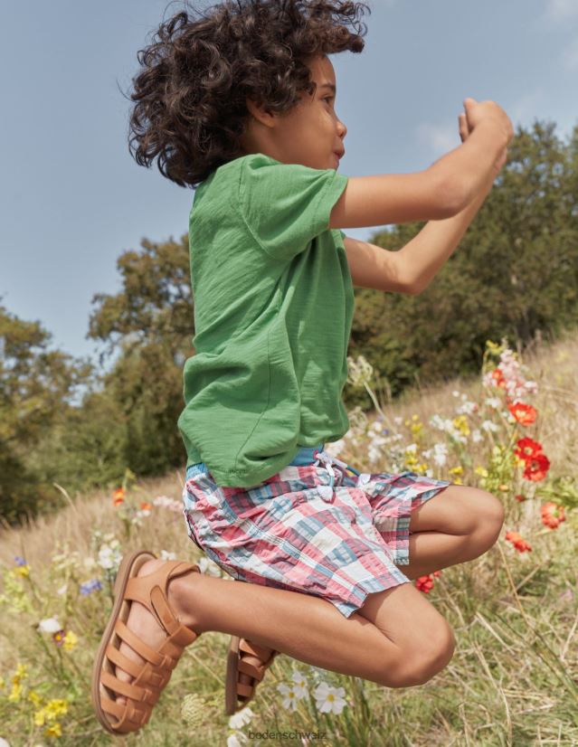 Boden Jungen Gingham-Boardshorts VH86PT872 Kleidung rosa/grün kariert