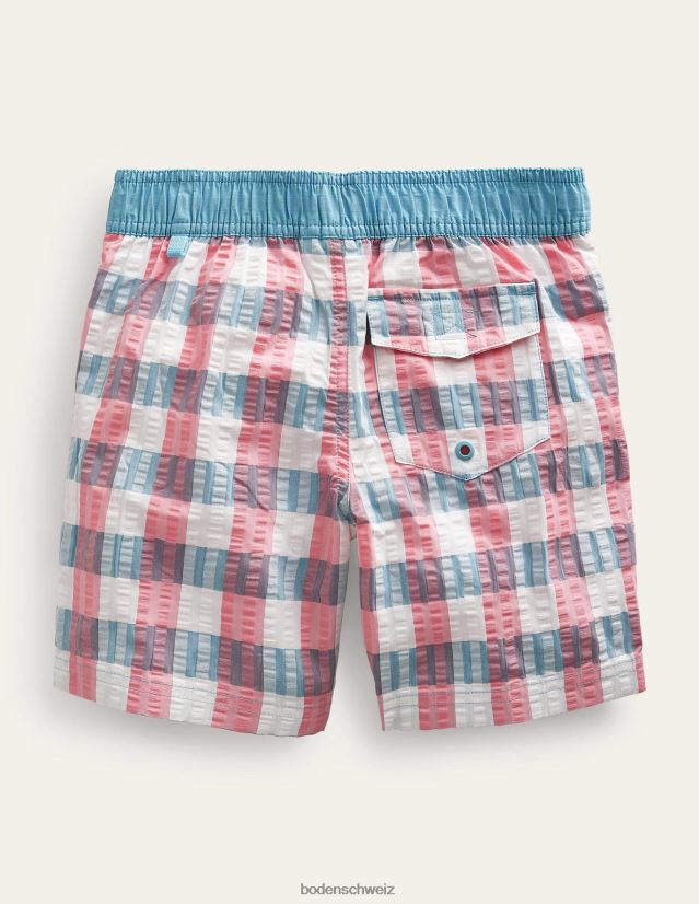 Boden Jungen Gingham-Boardshorts VH86PT872 Kleidung rosa/grün kariert