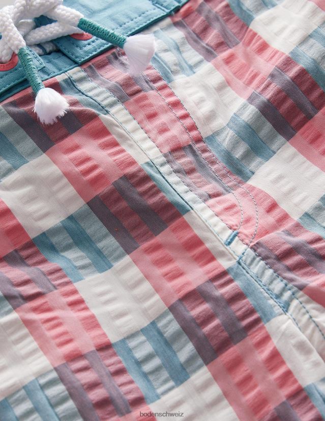 Boden Jungen Gingham-Boardshorts VH86PT872 Kleidung rosa/grün kariert