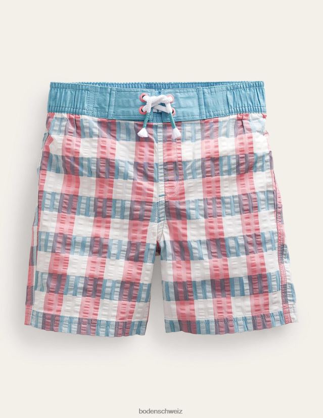 Boden Jungen Gingham-Boardshorts VH86PT872 Kleidung rosa/grün kariert