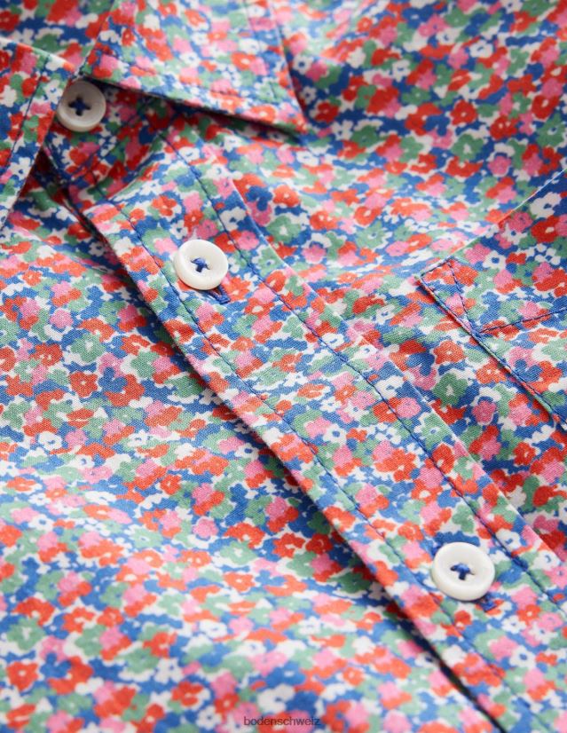 Boden Jungen gewaschenes Hemd VH86PT889 Kleidung Multi-Mikro-Blumenmuster